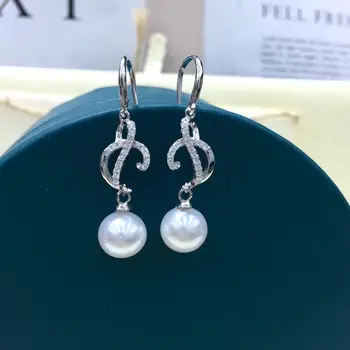 European Style 925 Silver Pearl Earrings Findings Drop Earrings Settings Mountings Parts Mounts for Wedding Gift Bridal Women
European Style 925 Silver Pearl Earrings Findings Drop Earrings Settings Mountings Parts Mounts for Wedding Gift Bridal Women