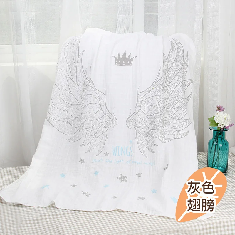 Crown muslin cotton double gauze baby bath towel stroller throw blanket 120cmx120cm
Crown muslin cotton double gauze baby bath towel stroller throw blanket 120cmx120cm