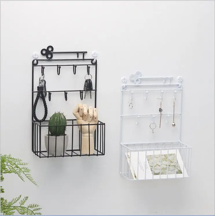 Metal Wall Hanger with Storage Baske Iron Key Hook House Key Storage Basket Wall Plant Holder
Metal Wall Hanger with Storage Baske Iron Key Hook House Key Storage Basket Wall Plant Holder