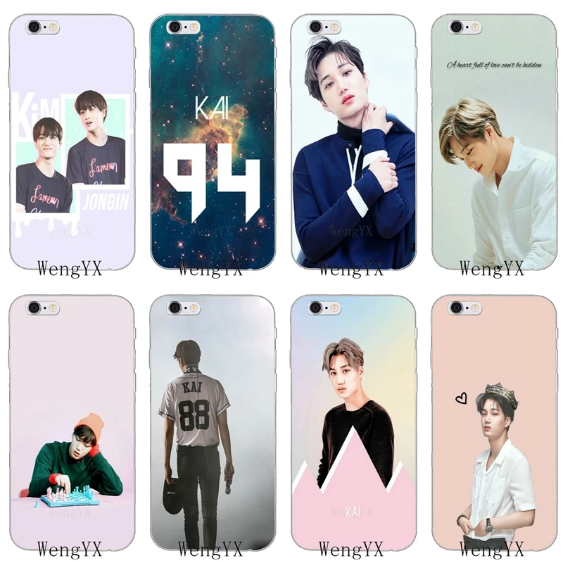 

fashion Korea kpop EXO group KAI 94 Slim silicone Soft phone case For iPhone 4 4s 5 5s 5c SE 6 6s plus 7 7plus 8 8plus X