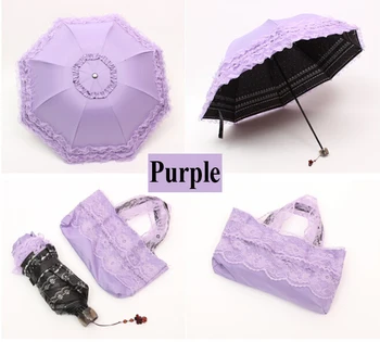 Super Anti-uv Sun Protect Umbrella Lace Skirt hem 3 Folding Parasols Rain Umbrellas
Super Anti-uv Sun Protect Umbrella Lace Skirt hem 3 Folding Parasols Rain Umbrellas