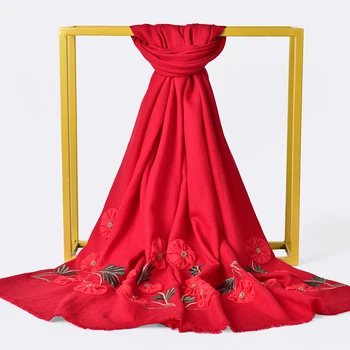 100% Wool Scarf Wedding Women Brand 2020 Bride Bridesmaid Embroidery Shawls and Wraps for Ladies Pashmina Winter Wool Scarves
100% Wool Scarf Wedding Women Brand 2020 Bride Bridesmaid Embroidery Shawls and Wraps for Ladies Pashmina Winter Wool Scarves