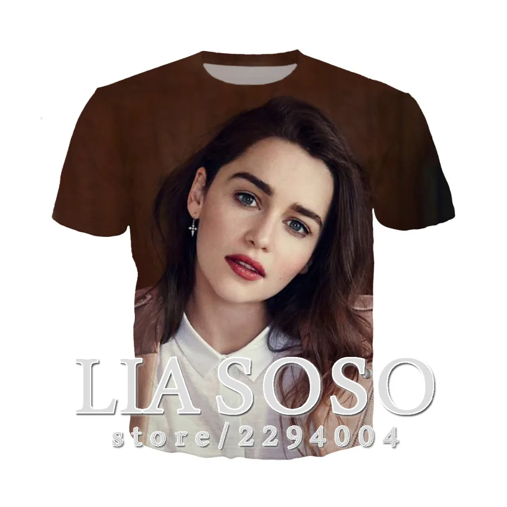 Emilia Clarke Daenerys Targaryen t shirt 3D print short sleeve women men t-shirt hiphop round-neck off white Harajuku clothes
Emilia Clarke Daenerys Targaryen t shirt 3D print short sleeve women men t-shirt hiphop round-neck off white Harajuku clothes