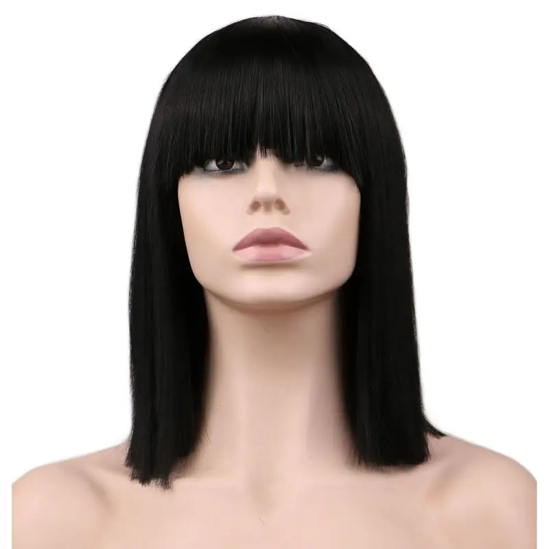 QQXCAIW Women Short Neat Bang Bob Style Straight Cosplay Wig Party Costume Natrual Black 40 Cm Synthetic Hair Wigs
QQXCAIW Women Short Neat Bang Bob Style Straight Cosplay Wig Party Costume Natrual Black 40 Cm Synthetic Hair Wigs