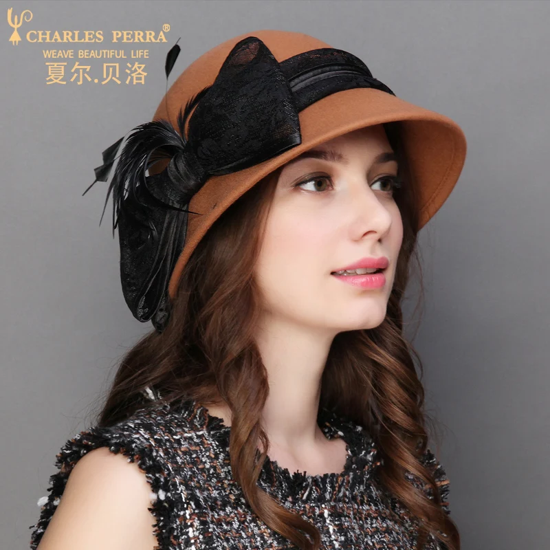 Charles Perra Women Winter Hat Warm Wool Cap New Fashion Elegant Bowknot England Lady Fedoras Casual Female Beret 5608
Charles Perra Women Winter Hat Warm Wool Cap New Fashion Elegant Bowknot England Lady Fedoras Casual Female Beret 5608