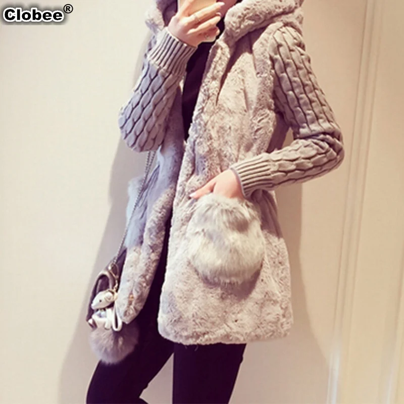artificial fur coat 2019 Winter Coat Women Hooded Tops Fluffy Faux Fur Knit Splice Outerwear Pockets Elastic Waist Long Coat
artificial fur coat 2019 Winter Coat Women Hooded Tops Fluffy Faux Fur Knit Splice Outerwear Pockets Elastic Waist Long Coat