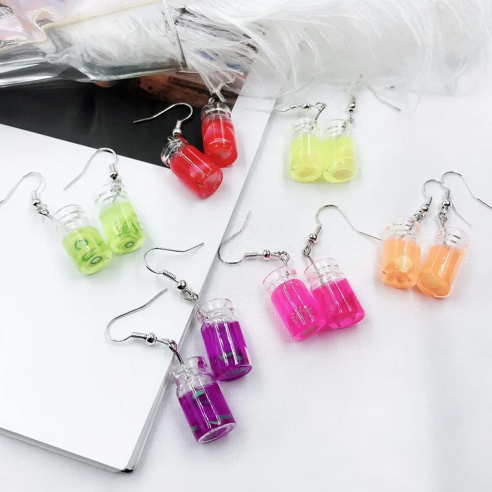 Korean Handmade Transparent Fruit Funny Earrings, Personality Milk Tea&Juice Cup Earrings, Simple Imitation Fruit Jewelry Gifts
Korean Handmade Transparent Fruit Funny Earrings, Personality Milk Tea&Juice Cup Earrings, Simple Imitation Fruit Jewelry Gifts