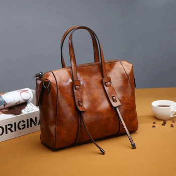 Quality Brand Oil Wax artifical Leather Women Handbags wine red grey big top handle bags soft retro fashion shoulder bags
Quality Brand Oil Wax artifical Leather Women Handbags wine red grey big top handle bags soft retro fashion shoulder bags