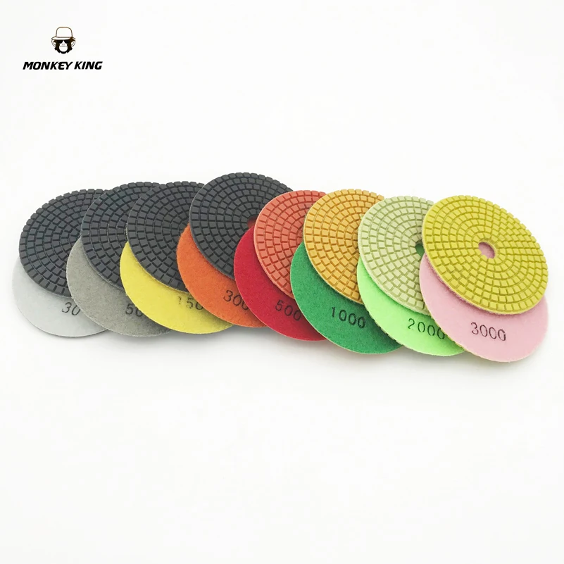 8 pieces/lot 3" 80mm granite countertop polishing pads