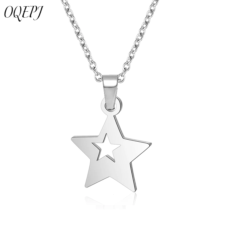 OQEPJ Trendy Creative Five-pointed Star Shape Necklace Pendant Stainless Steel Pendants Hollow Star Necklaces Women Jewelry Gift
OQEPJ Trendy Creative Five-pointed Star Shape Necklace Pendant Stainless Steel Pendants Hollow Star Necklaces Women Jewelry Gift