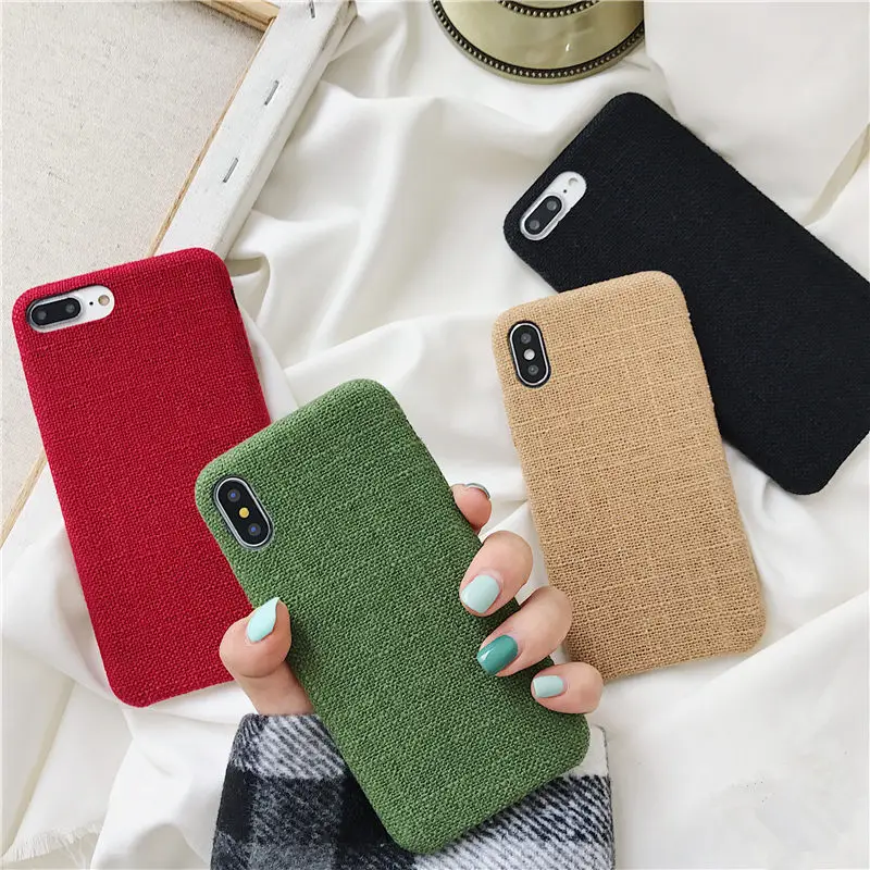 Cloth Shell Simple Phone Case for Iphone X XS Max XR 6 6s 7 8 Plus Case Soft Silicone Fabric Textile Back Cover
Cloth Shell Simple Phone Case for Iphone X XS Max XR 6 6s 7 8 Plus Case Soft Silicone Fabric Textile Back Cover