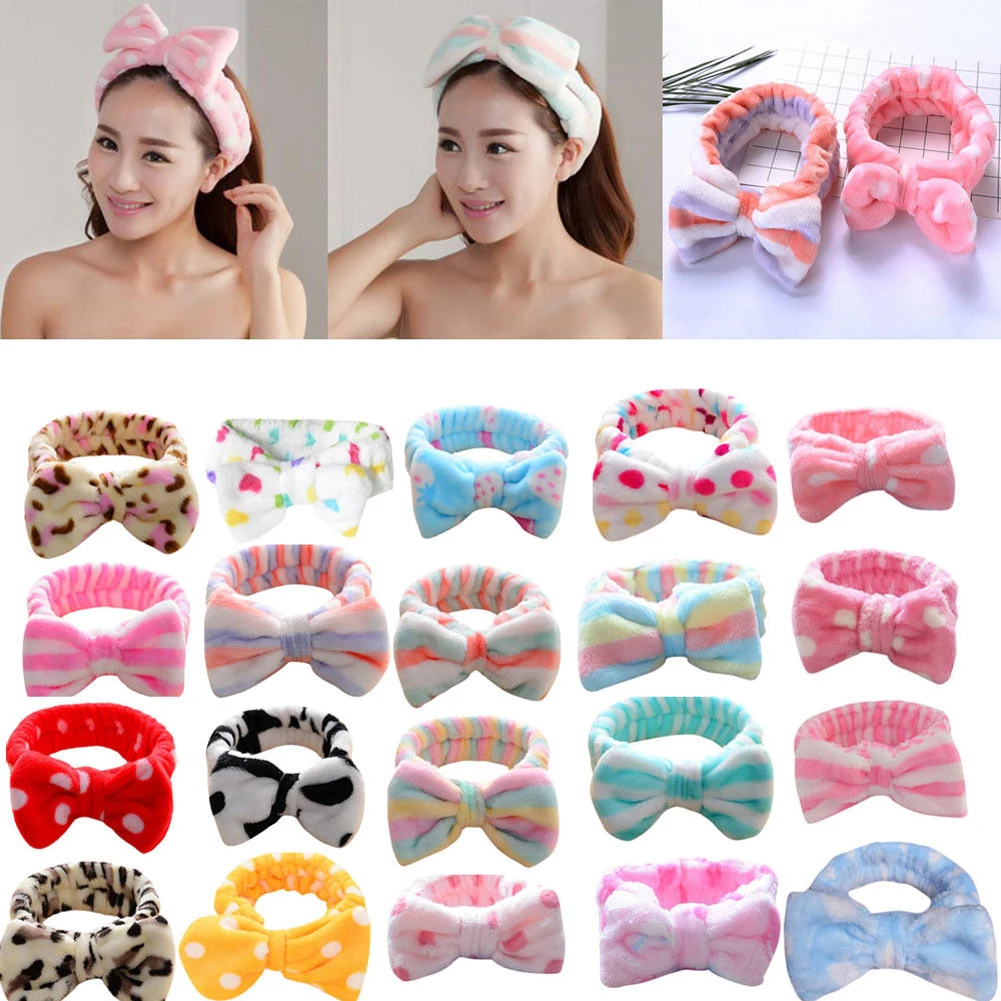 Womens Elastic Hair Coral Velvet Big Bow Polka Dot Stripe Headbands Bath Wash Face Makeup Band Beauty Shower Hairband Head-Ware
Womens Elastic Hair Coral Velvet Big Bow Polka Dot Stripe Headbands Bath Wash Face Makeup Band Beauty Shower Hairband Head-Ware