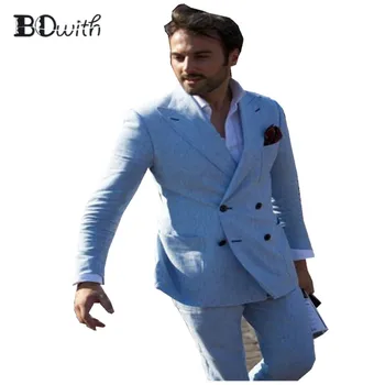Wedding Men Suit Light Blue Peaked Collar Slim Fit 2 Pieces (Jacket +Pant) Custom Made For Wedding Groom Tuxedos Formal Suits
Wedding Men Suit Light Blue Peaked Collar Slim Fit 2 Pieces (Jacket +Pant) Custom Made For Wedding Groom Tuxedos Formal Suits