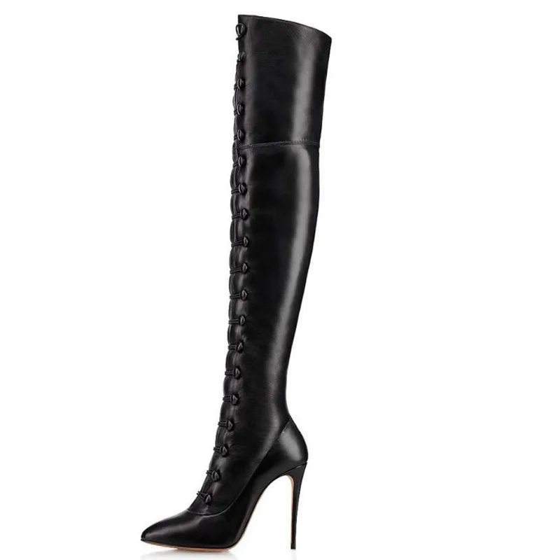 black over the knee boots women thin high heels boots pu leather pointed toe unique design booot for fashion show size 34-46
black over the knee boots women thin high heels boots pu leather pointed toe unique design booot for fashion show size 34-46