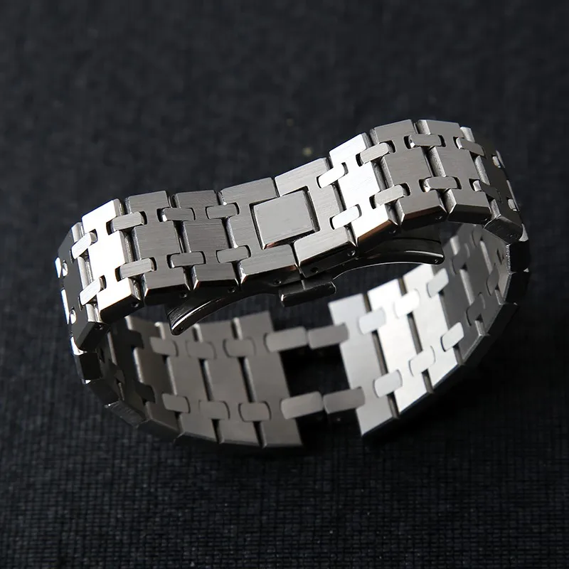 Silver Butterfly Buckle Bracelet Strap 26mm 28mm Men Push Button For AP Watch Solid Stainless Steel Wrist Band Replacement
Silver Butterfly Buckle Bracelet Strap 26mm 28mm Men Push Button For AP Watch Solid Stainless Steel Wrist Band Replacement