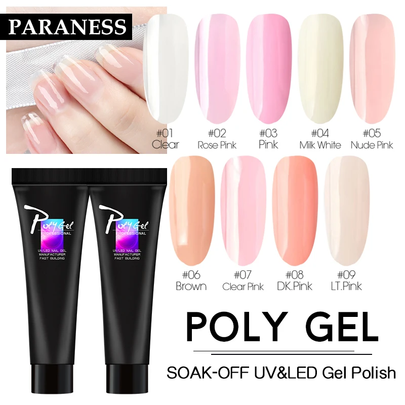 Paraness PolyGel Quick Extension Gel Varnish Soak Off Nails Crystal Jelly Finger Building Gel Tips Acrylic Poly UV Gel Manicure
Paraness PolyGel Quick Extension Gel Varnish Soak Off Nails Crystal Jelly Finger Building Gel Tips Acrylic Poly UV Gel Manicure