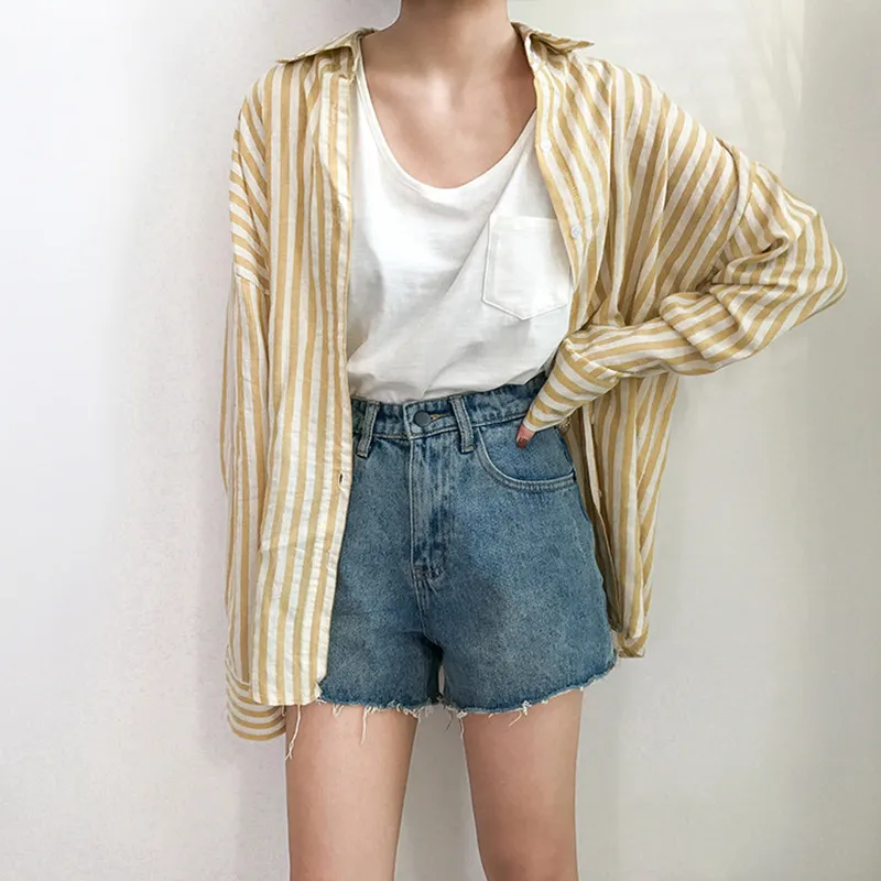 free valley 3 colors 2018 spring and autumn stripe loose long sleeve blouses womens shirts blusa feminina with pocket (F437)
free valley 3 colors 2018 spring and autumn stripe loose long sleeve blouses womens shirts blusa feminina with pocket (F437)