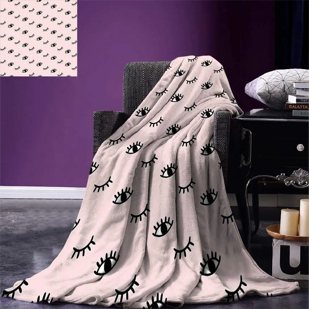 Eyelash Throw Blanket Doodle Style Open and Closed Eyes Hand Drawn Sketch Abstract Cute Kids Design Warm Microfiber Blanket
Eyelash Throw Blanket Doodle Style Open and Closed Eyes Hand Drawn Sketch Abstract Cute Kids Design Warm Microfiber Blanket