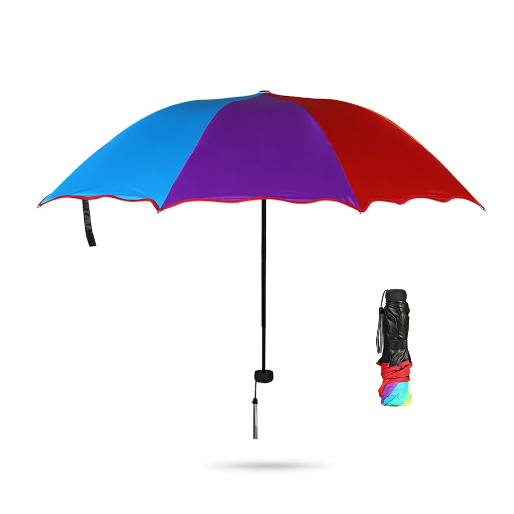 Colorful Triple Folding Rain Sun Rainbow Umbrella 8-Rib Windproof Waterproof UPF 50+ UV Protection Umbrella for Women Men Girls
Colorful Triple Folding Rain Sun Rainbow Umbrella 8-Rib Windproof Waterproof UPF 50+ UV Protection Umbrella for Women Men Girls