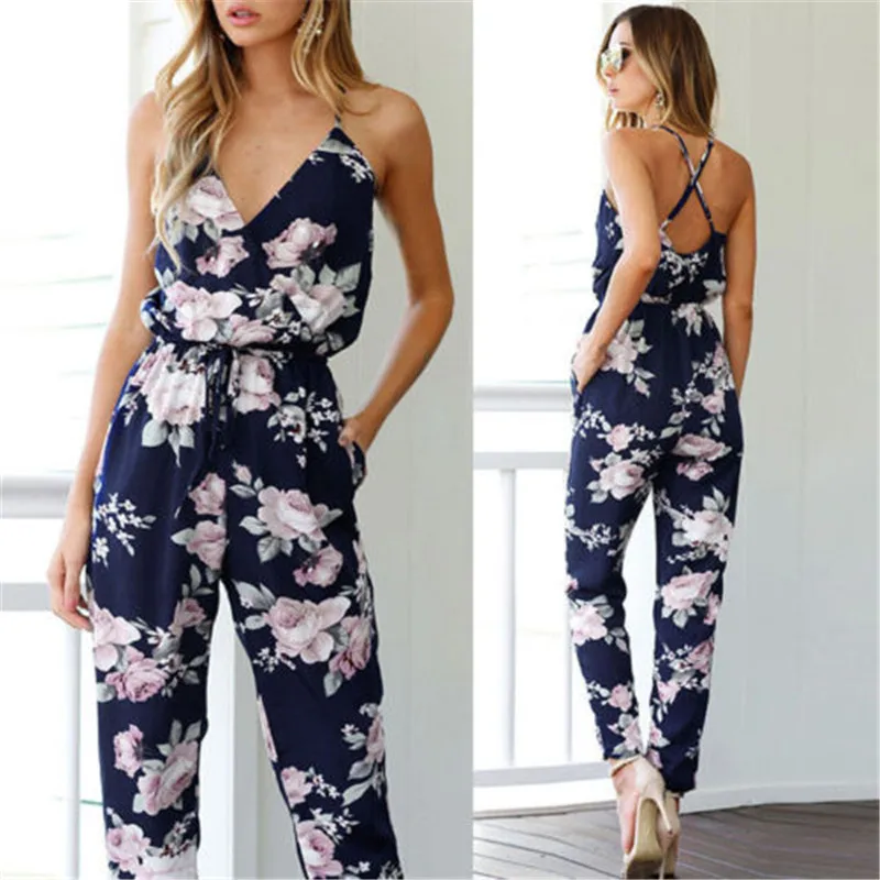 New Trendy Women clothes Summer Bodycon Party backless Flower print Jumpsuit sleeveless Polyester V-neck Romper one pieces
New Trendy Women clothes Summer Bodycon Party backless Flower print Jumpsuit sleeveless Polyester V-neck Romper one pieces