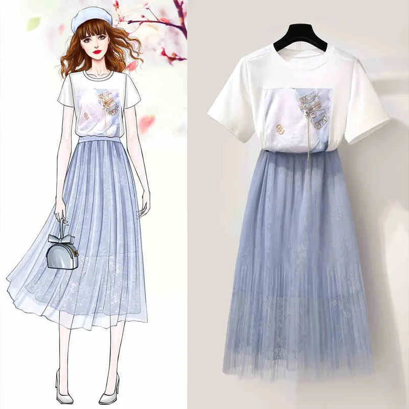 ICHOIX Summer 2 Pieces Sets Beach Outfits Chic White t Shirt Mesh Skirt Two Piece Set Hepburn Style 2 Pieces Skirt Set For Women
ICHOIX Summer 2 Pieces Sets Beach Outfits Chic White t Shirt Mesh Skirt Two Piece Set Hepburn Style 2 Pieces Skirt Set For Women