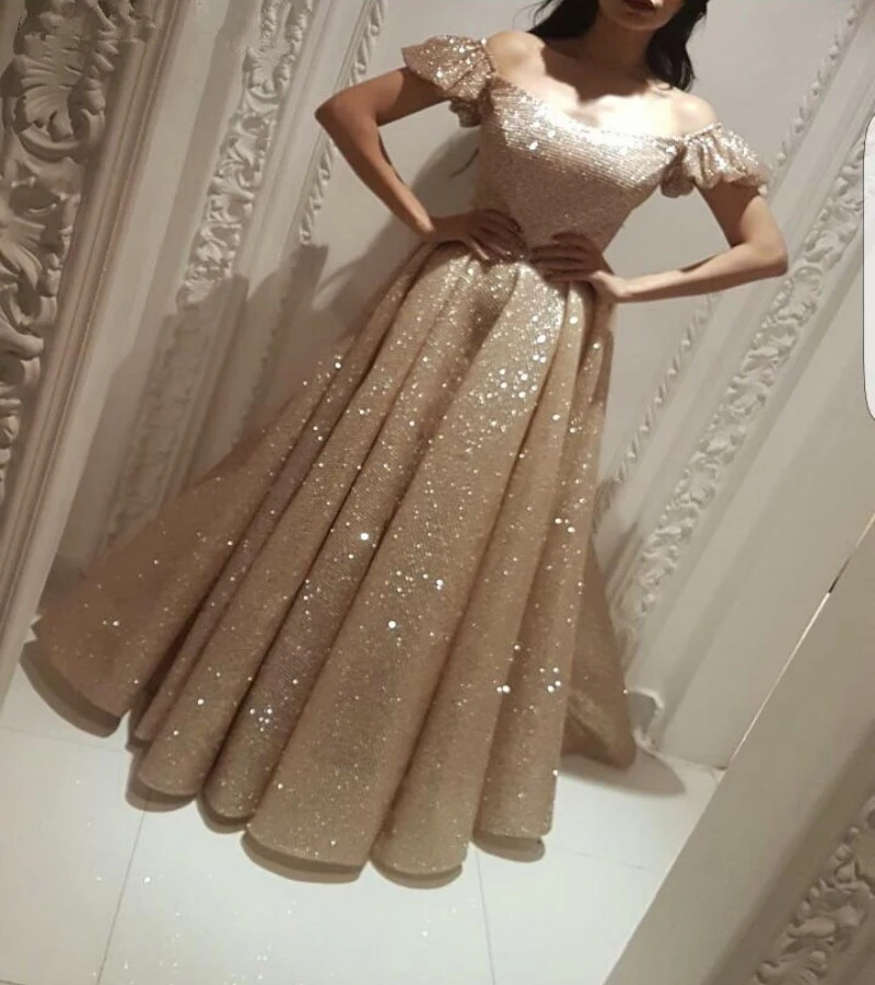 Champagne Muslim Evening Dresses 2019 A-line Cap Sleeves Sequins Sparkle Islamic Dubai Saudi Arabic Long Formal Evening Gown
Champagne Muslim Evening Dresses 2019 A-line Cap Sleeves Sequins Sparkle Islamic Dubai Saudi Arabic Long Formal Evening Gown