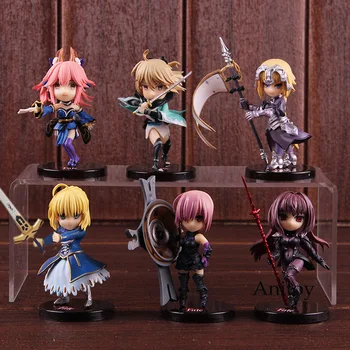 

FGO Fate Grand Order Lancer Scathach Okita Souji Saber Jeanne D'Arc Mash Kyrielight Tamamo No Mae Figure Action Toy 6pcs/set