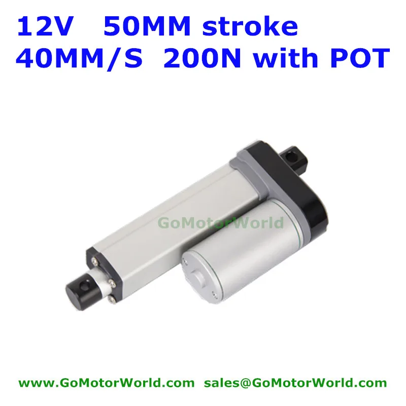 12V 50mm stroke 40mm/s speed 200N 20KG load fast speed linear actuator with Potentiometer POT signal feedback Waterproof IP 65
12V 50mm stroke 40mm/s speed 200N 20KG load fast speed linear actuator with Potentiometer POT signal feedback Waterproof IP 65