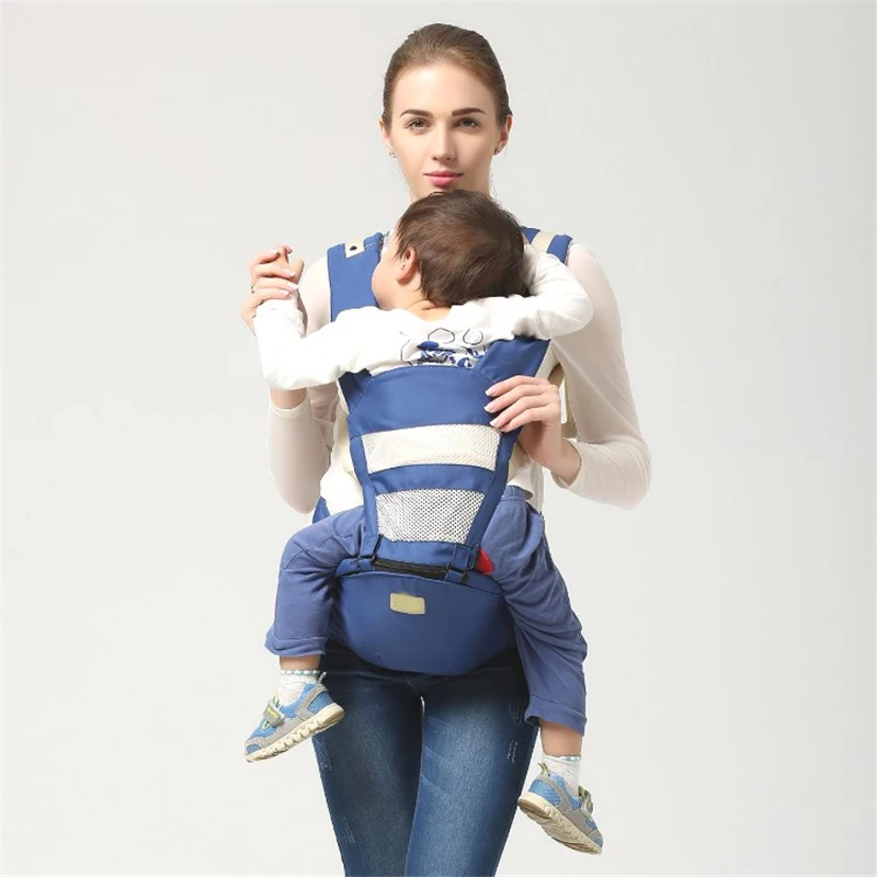 Фото Слинг на одно плечо для младенцев хлопковый однотонный Детский рюкзак-кенгуру