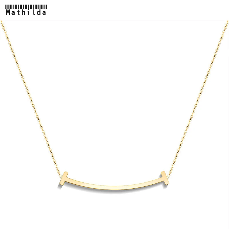 Titanium Stainless Balance Large Smile Bar Pendant Necklace Gold Dipped Charm Durable Color Necklace Women Jewelry D243
Titanium Stainless Balance Large Smile Bar Pendant Necklace Gold Dipped Charm Durable Color Necklace Women Jewelry D243