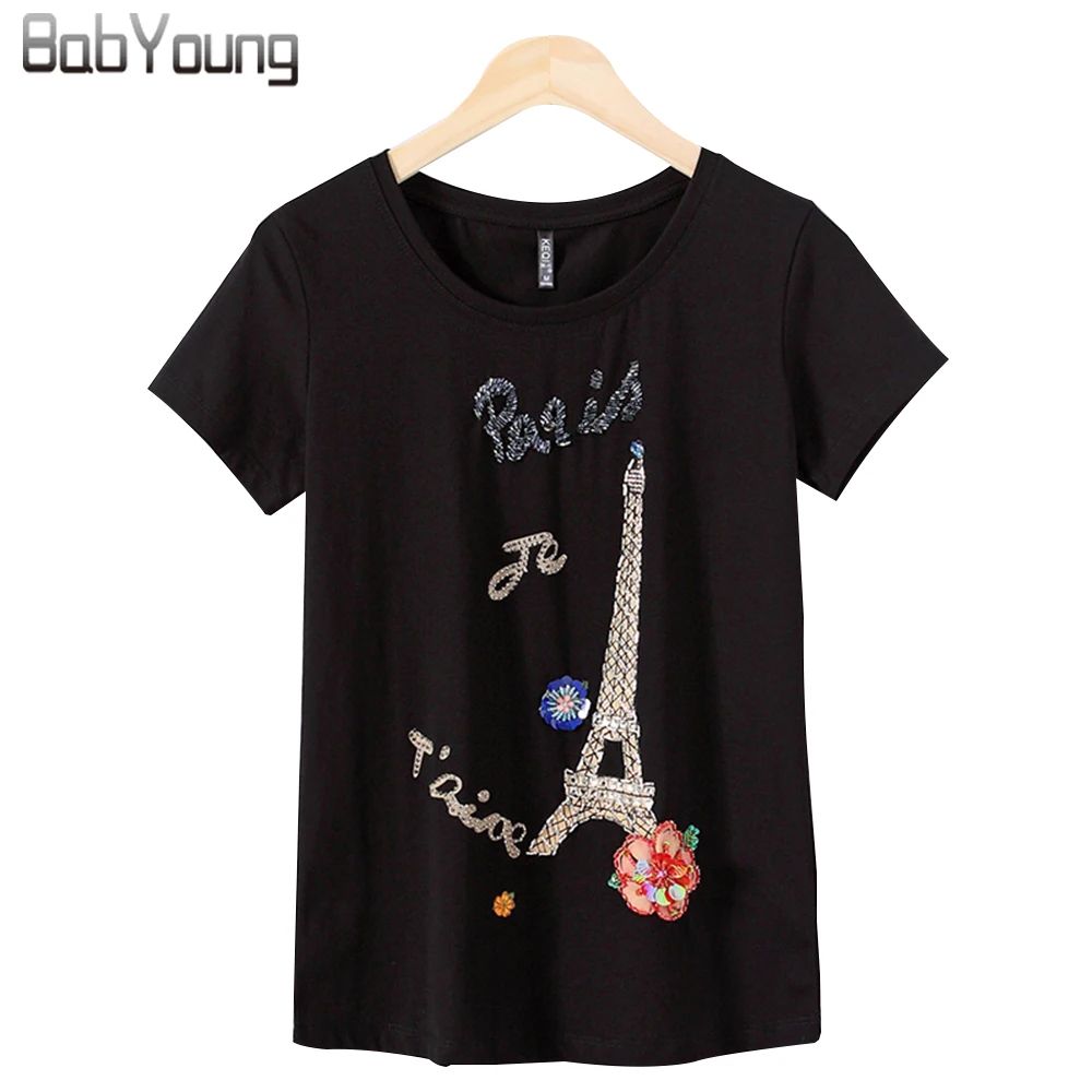 BabYoung Summer Tops for Women T-Shirt Paris Tower Diamond Woman Short Sleeve O-Neck Cotton Casual Black T-Shirt Tees Shirts
BabYoung Summer Tops for Women T-Shirt Paris Tower Diamond Woman Short Sleeve O-Neck Cotton Casual Black T-Shirt Tees Shirts