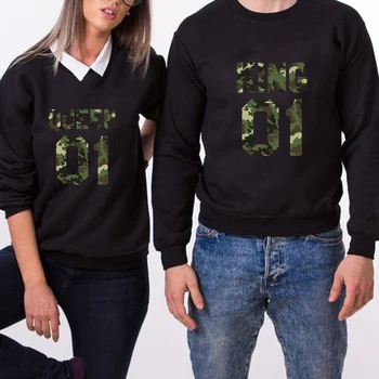 2018 Women Men Couple Long Sleeve Shirt Casual Fashion Sexy Letter T Shirt O Neck Camisetas Mujer King Queen Pullover shirt
2018 Women Men Couple Long Sleeve Shirt Casual Fashion Sexy Letter T Shirt O Neck Camisetas Mujer King Queen Pullover shirt