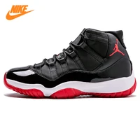 Nike Air Jordan XI Bred AJ11 Joe 11 Men Basketball Shoes, Black Red,Shock Absorption Anti-slip Wear Resistance 378037 101 image