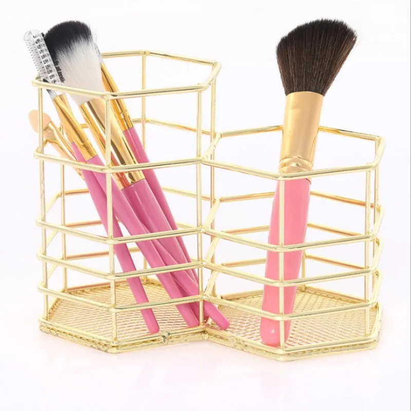 Ins Double Hexagon Pen Holder Rose Gold Storage Basket Wrought Iron Storage Basket Cosmetics Debris Storage Box Holder
Ins Double Hexagon Pen Holder Rose Gold Storage Basket Wrought Iron Storage Basket Cosmetics Debris Storage Box Holder