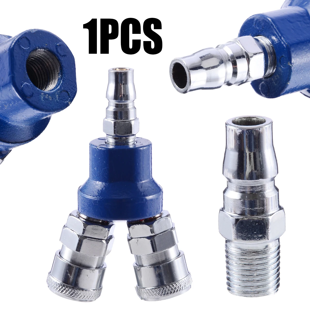 High Strength 2 Way Quick Connector C-type 0.90" Air Compressor Manifold Multi Hose Coupler Fitting Pneumatic Parts