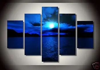 Oil Paintings on Canvas Dark Blue Ocean White Sun High Q. Wall Decor Art Landscape Living room Pictures multi panel 5pcs/set
Oil Paintings on Canvas Dark Blue Ocean White Sun High Q. Wall Decor Art Landscape Living room Pictures multi panel 5pcs/set