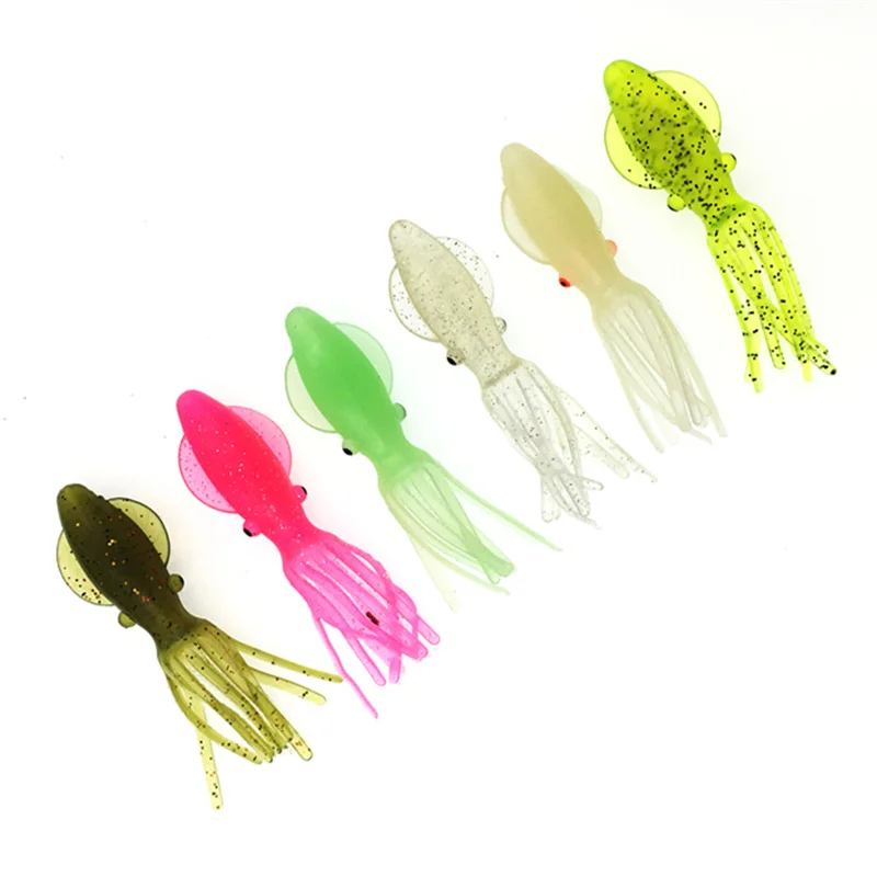 60Pcs/lot Soft Rubber Octopus Squid Skirt Lures 8.5CM 10.5CM Night Luminous Artificial Fishing Lure Bait
60Pcs/lot Soft Rubber Octopus Squid Skirt Lures 8.5CM 10.5CM Night Luminous Artificial Fishing Lure Bait