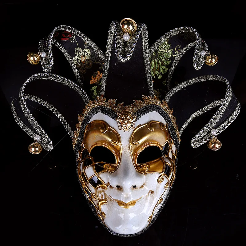 Exquisite Hand Painted Venetian Full Face Theater Jester joker Masquerade Mask Halloween Carnival Party cosplay wall Decoration
Exquisite Hand Painted Venetian Full Face Theater Jester joker Masquerade Mask Halloween Carnival Party cosplay wall Decoration