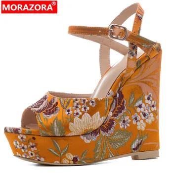 MORAZORA 2020 top quality silk women sandals open toe summer shoes buckle fashion wedges platform shoes woman party shoes
MORAZORA 2020 top quality silk women sandals open toe summer shoes buckle fashion wedges platform shoes woman party shoes
