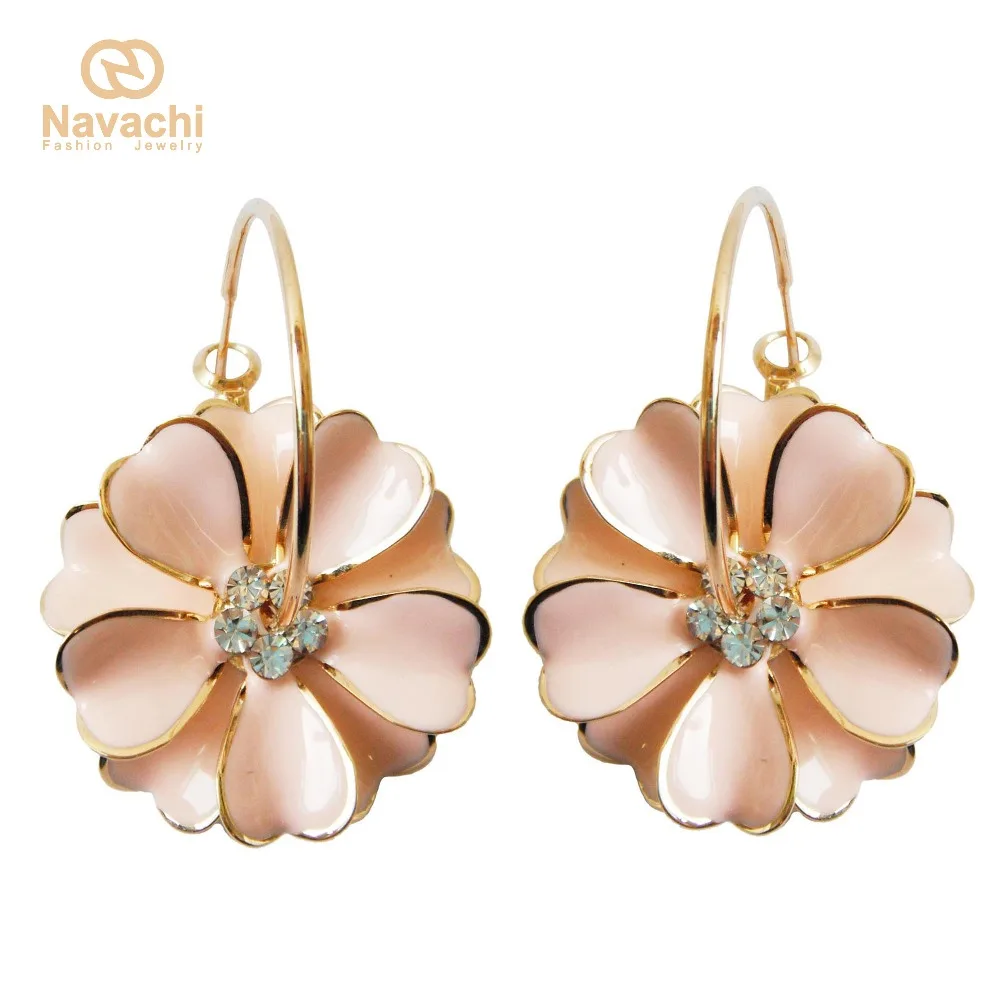 Navachi Pink Enamel Flower Yellow Clear Crystal Rhinestone Hoop Hook Free Shipping Dangle Earrings SMT2437
Navachi Pink Enamel Flower Yellow Clear Crystal Rhinestone Hoop Hook Free Shipping Dangle Earrings SMT2437