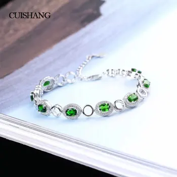 CSJ Real 925 Sterling Silver Natural Chrome Diopside Bracelets Engagement Party for woman fashion Russian Emerald jewelry
CSJ Real 925 Sterling Silver Natural Chrome Diopside Bracelets Engagement Party for woman fashion Russian Emerald jewelry