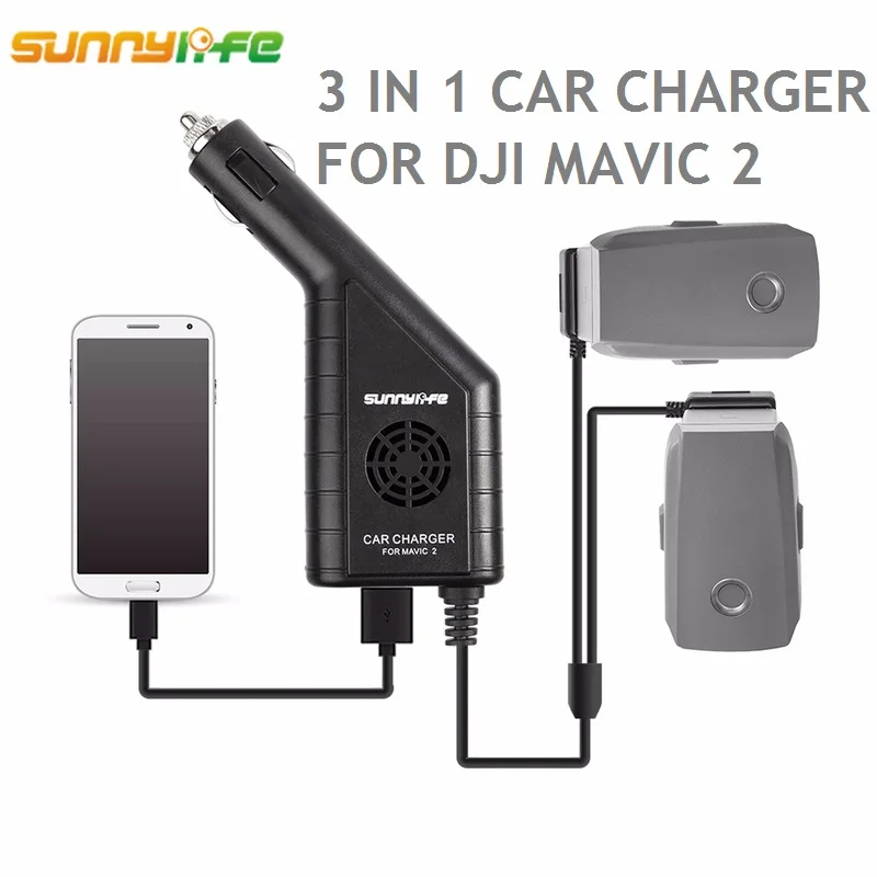 Автомобильное зарядное устройство DJI MAVIC 2 3 в 1 с usb-портом и пультом