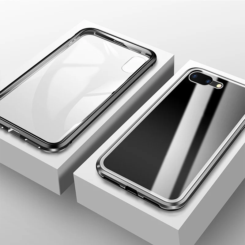 360 магнитный адсорбционный ментальный чехол для телефона iPhone 7 8 Plus двухсторонний