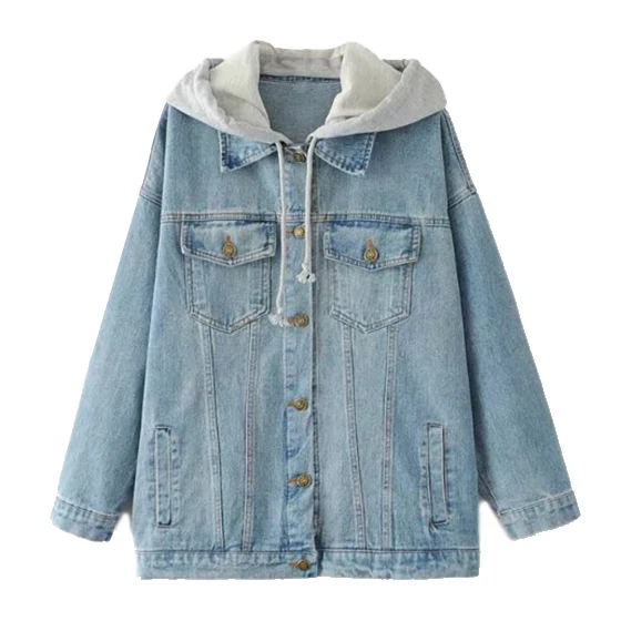 Women's New Fashion Basic Denim Jacket Street Style Denim Hoodie Long Sleeve Jeans Jacket Vintage Pocket Coat Loose Fit Outerw
Women's New Fashion Basic Denim Jacket Street Style Denim Hoodie Long Sleeve Jeans Jacket Vintage Pocket Coat Loose Fit Outerw