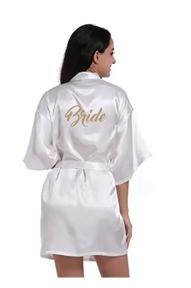 Silk Bride of Mother Robe with Gold Letter Sexy Women Short Satin Wedding Kimono Sleepwear Get Ready Robes
Silk Bride of Mother Robe with Gold Letter Sexy Women Short Satin Wedding Kimono Sleepwear Get Ready Robes
