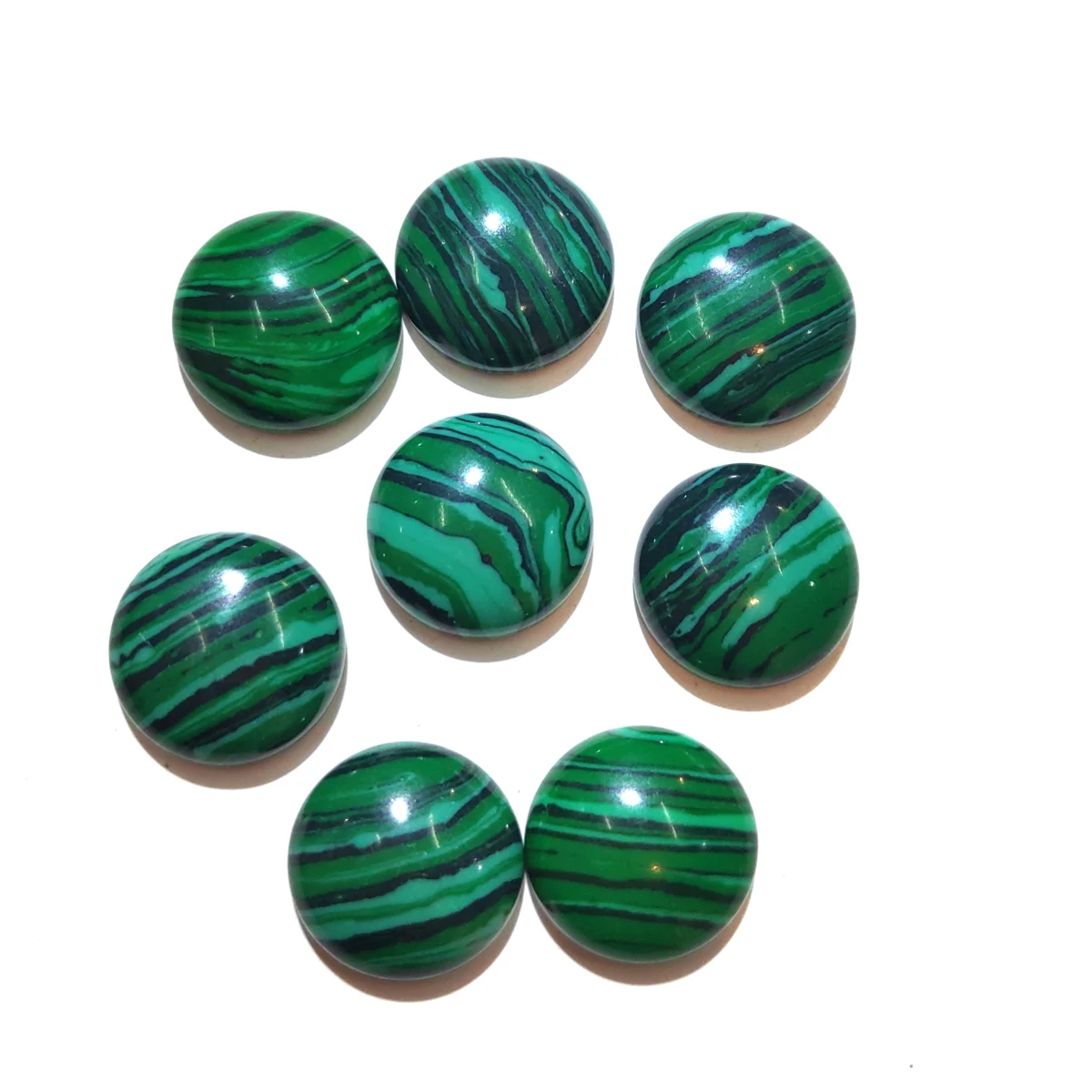 

10 PCS Malachite Natural Stones Cabochon 12mm 14mm 16mm 18mm 20mm Round No Hole For Making Jewelry DIY