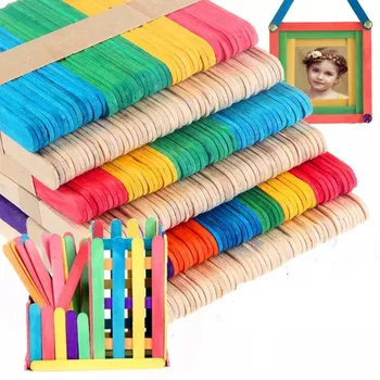 50Pcs Wood Craft Sticks Colored Hand Crafts Art Ice Cream Lolly Cream Sticks Lollipop Popsicle DIY Funny Children Gift
50Pcs Wood Craft Sticks Colored Hand Crafts Art Ice Cream Lolly Cream Sticks Lollipop Popsicle DIY Funny Children Gift