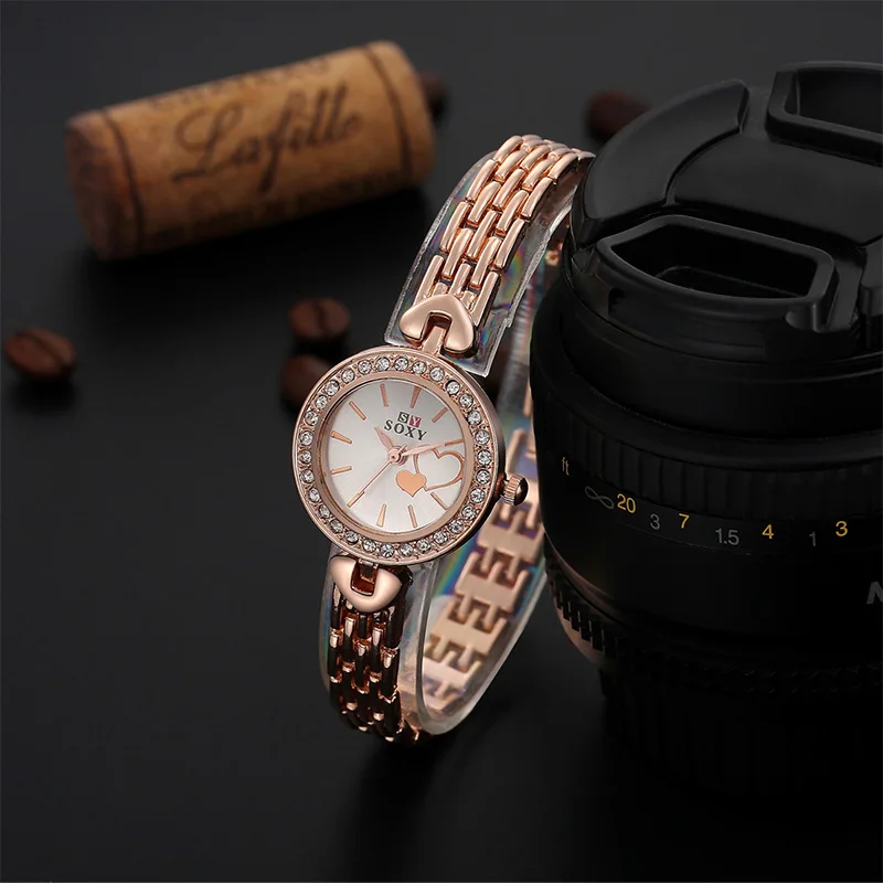 SOXY Brand Fashion Rose Gold Watch Women Luxury Rhinestone Bracelet Quartz Watch Full Steel Hour Clock relogio feminino PIC0023
SOXY Brand Fashion Rose Gold Watch Women Luxury Rhinestone Bracelet Quartz Watch Full Steel Hour Clock relogio feminino PIC0023