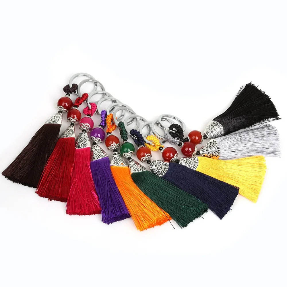1PCS Fashion Tassel Chain women Cute Tassel KeyChain Bag Accessory Rayon Polyester Tassels Fringe Car Key Ring Jewelry 28*130mm
1PCS Fashion Tassel Chain women Cute Tassel KeyChain Bag Accessory Rayon Polyester Tassels Fringe Car Key Ring Jewelry 28*130mm