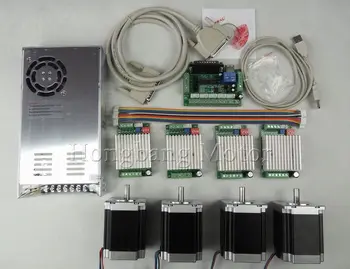 CNC Router Kit 4 Axis, 4pcs TB6600 4.5A stepper motor driver +4pcs Nema23 270 Oz-in motor+5 axis interface board+ power supply
CNC Router Kit 4 Axis, 4pcs TB6600 4.5A stepper motor driver +4pcs Nema23 270 Oz-in motor+5 axis interface board+ power supply